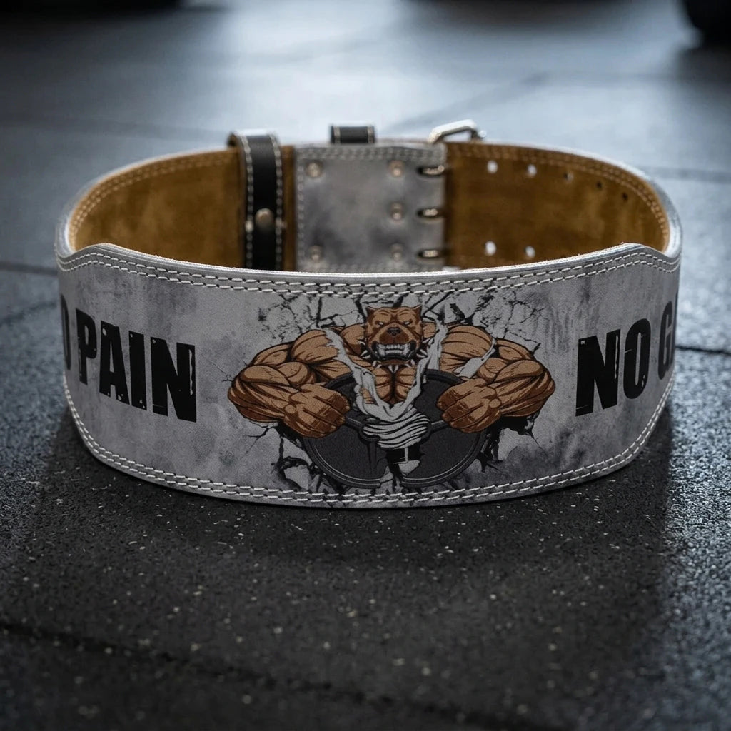 PrimeFit Heavy-Duty Weightlifting Belt – “Violent Dog” Design for Squats & Deadlifts