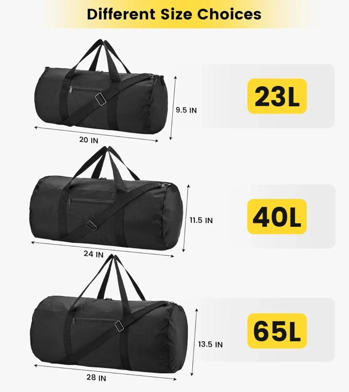 PrimeFit Foldable Gym Duffel Bag – Lightweight Travel & Sports Training Bag with Inner Storage Pocket