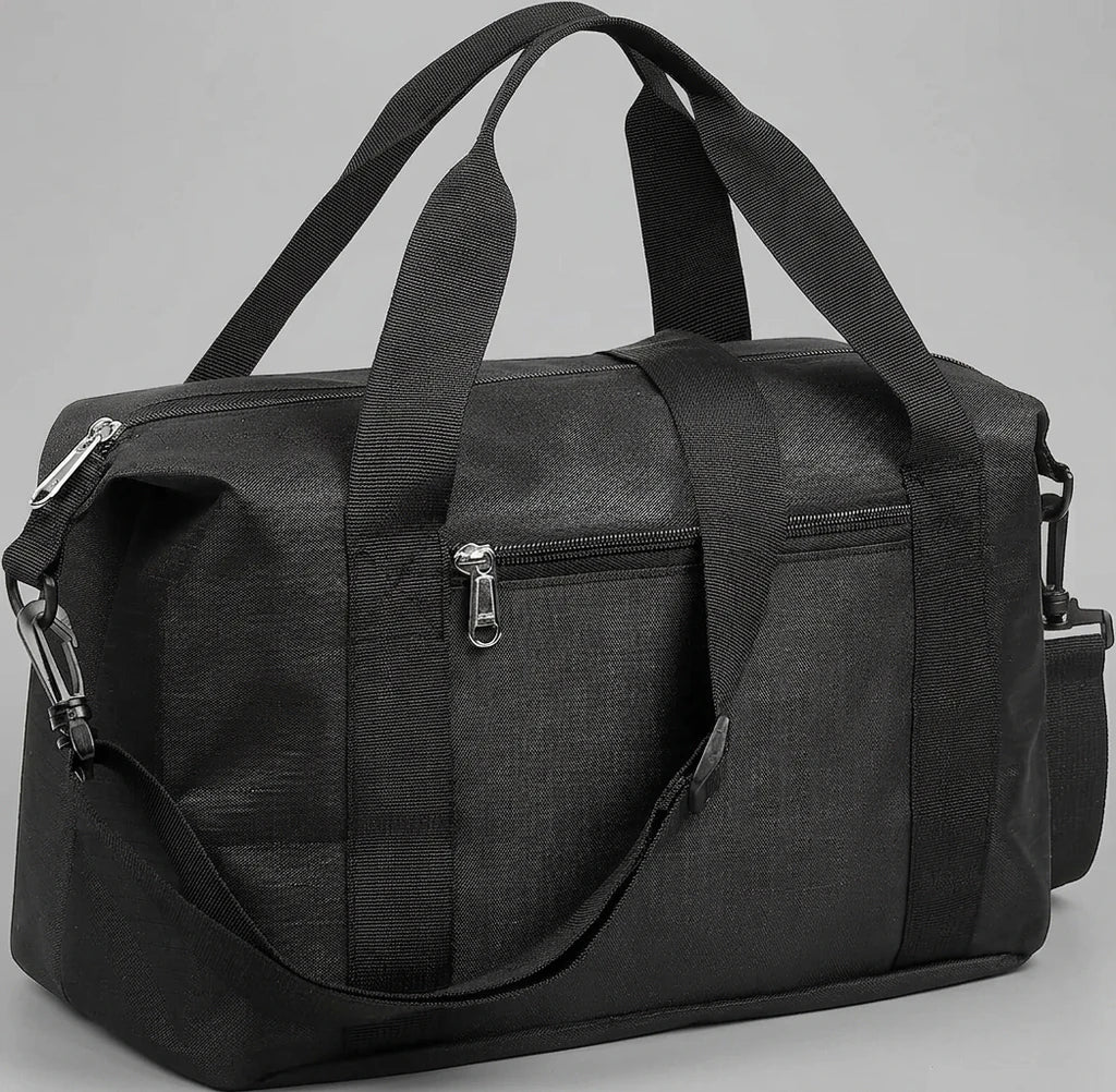 PrimeFit Compact Gym Duffel Bag – Lightweight 14” Travel & Training Carry Bag (Black)