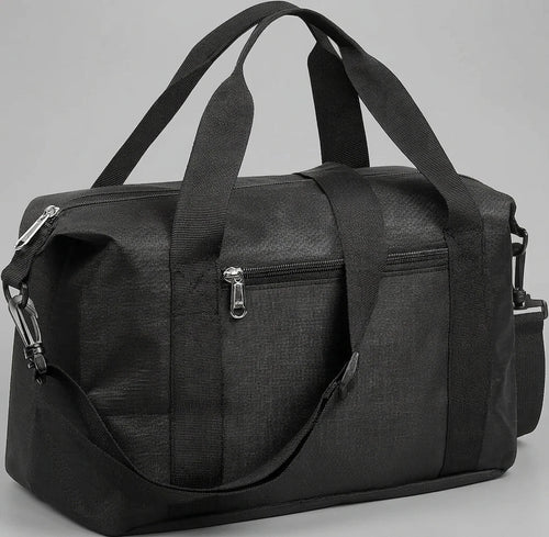 PrimeFit Compact Gym Duffel Bag – Lightweight 14” Travel & Training Carry Bag (Black)