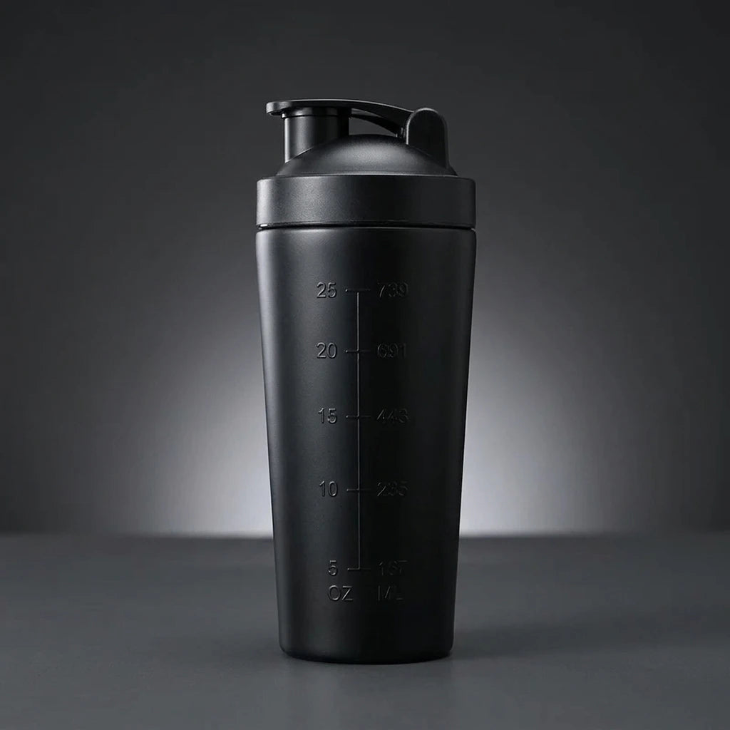 PrimeFit Stainless Steel Protein Shaker Bottle (500ml / 750ml) with Mixing Ball – Leak-Proof Gym Protein Cup for Whey Shakes & Fitness