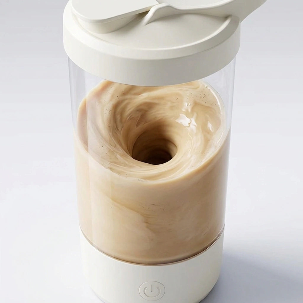 PrimeFit Electric Protein Shaker Bottle – 450ml Self-Mixing Rechargeable Sports Cup