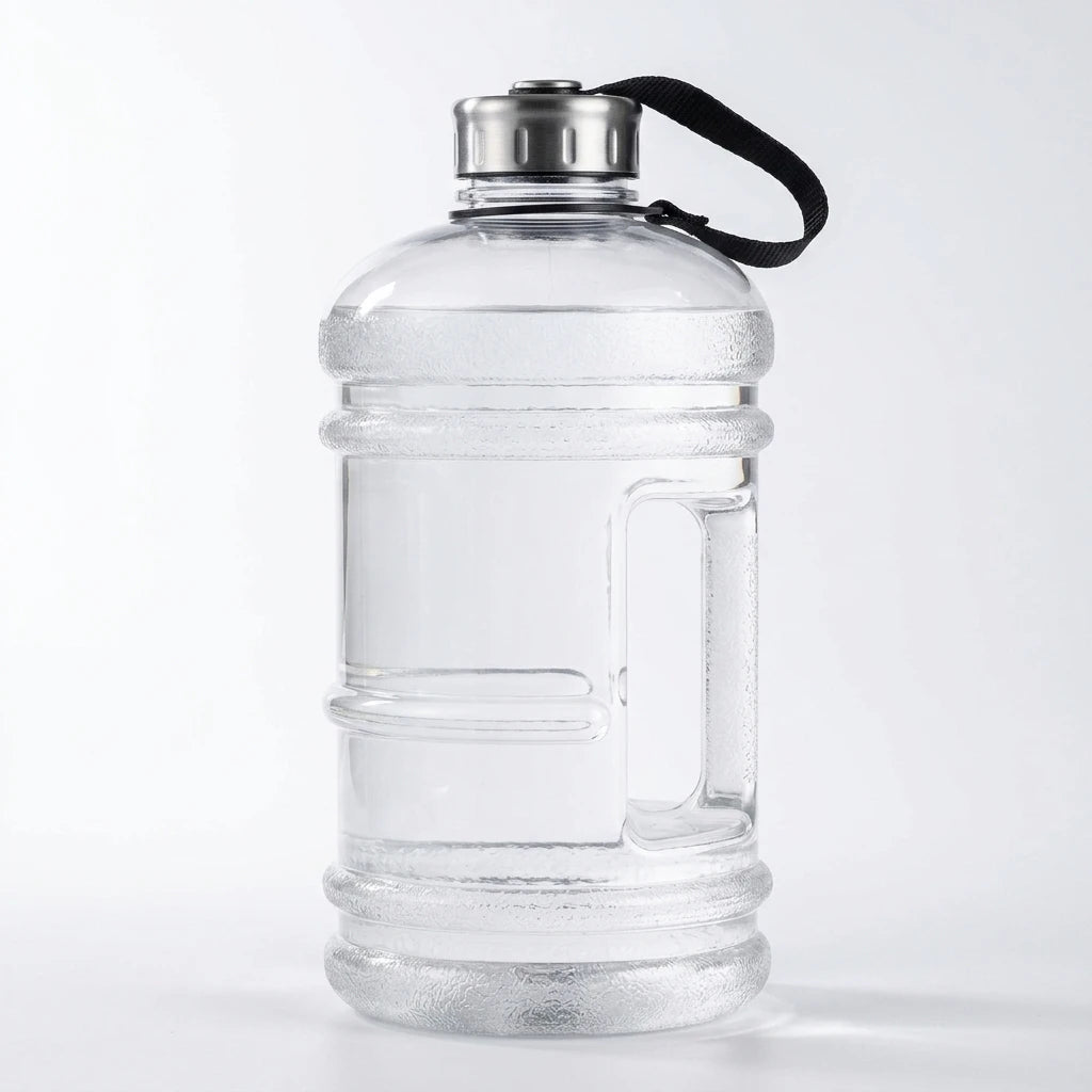 PrimeFit 2L Gallon Water Bottle – Large Capacity Gym Workout Drink Bottle with Handle & Time Marker