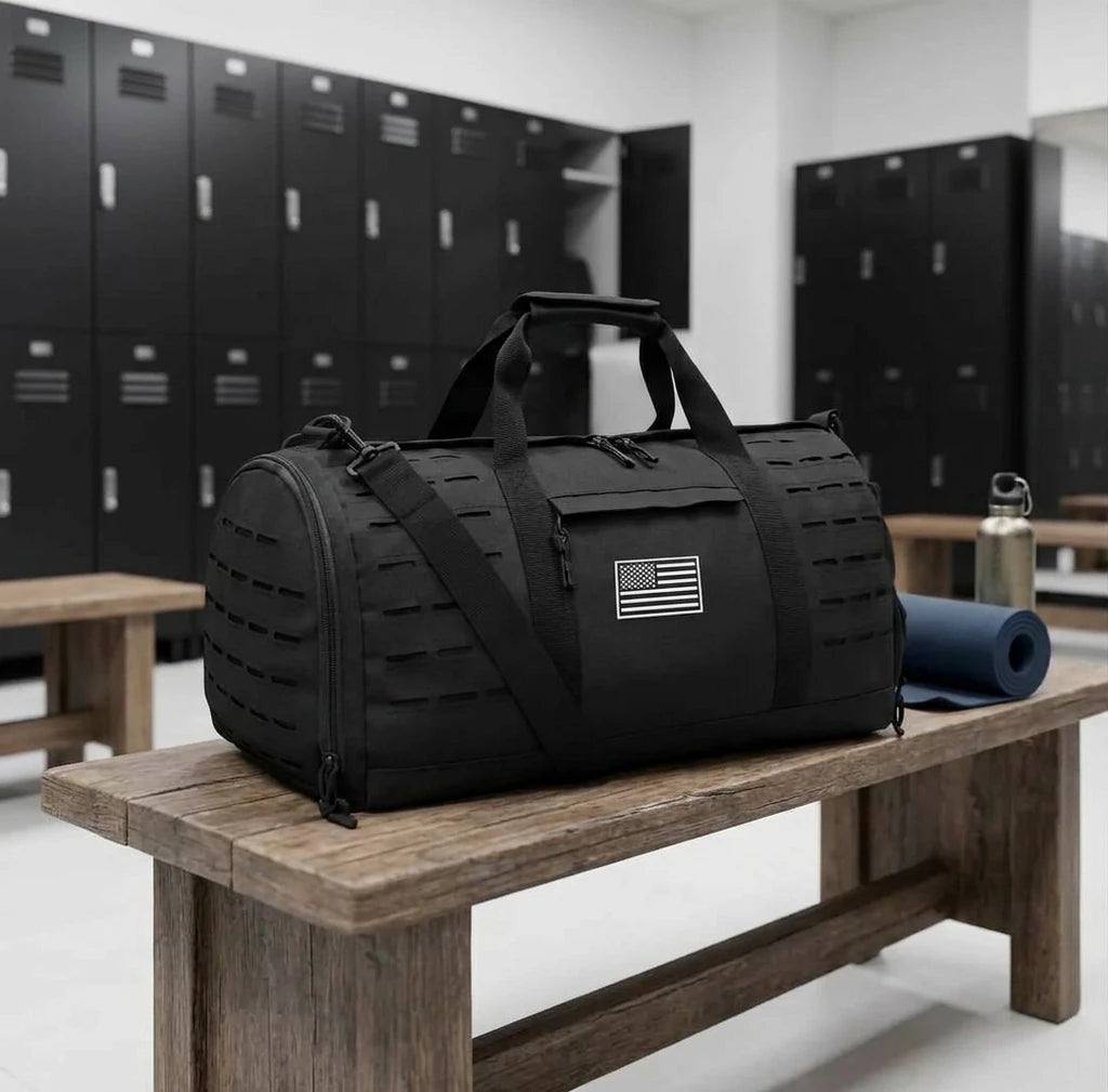 PrimeFit 40L Tactical Gym Duffel Bag – Heavy Duty Sports & Travel Training Backpack for Men