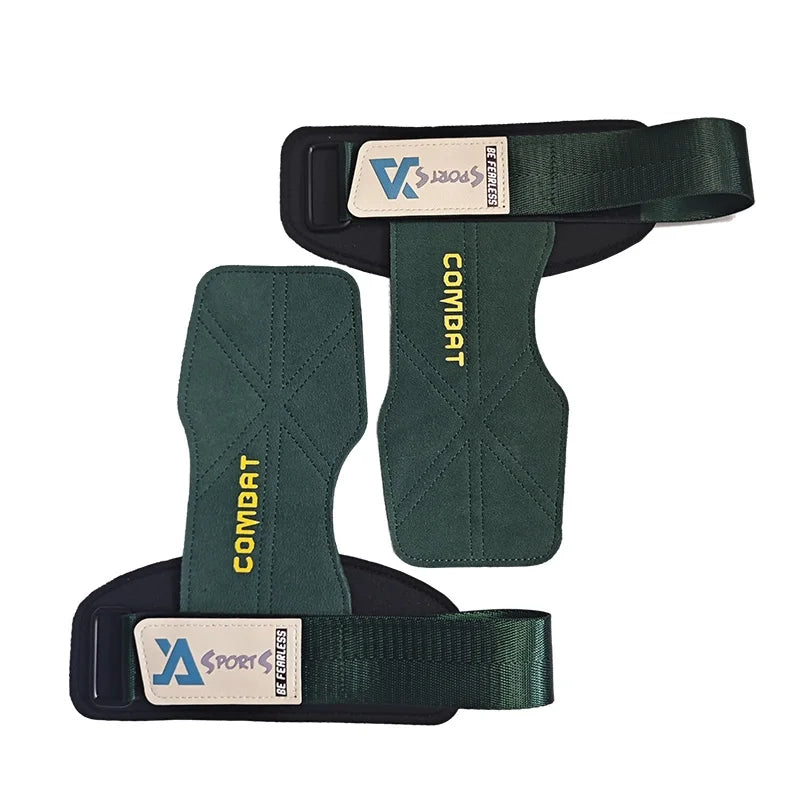 PrimeFit Cowhide 3-Layer Lifting Grip Pads – Deadlift & Pull-Up Wrist Support Gloves for Gym Training