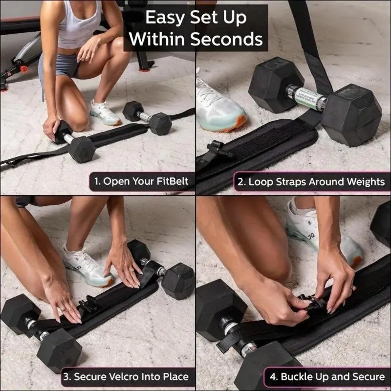 PrimeFit Adjustable Weighted Waist Belt – Home Workout Resistance Belt for Strength Training, Core Activation & Hip Shaping