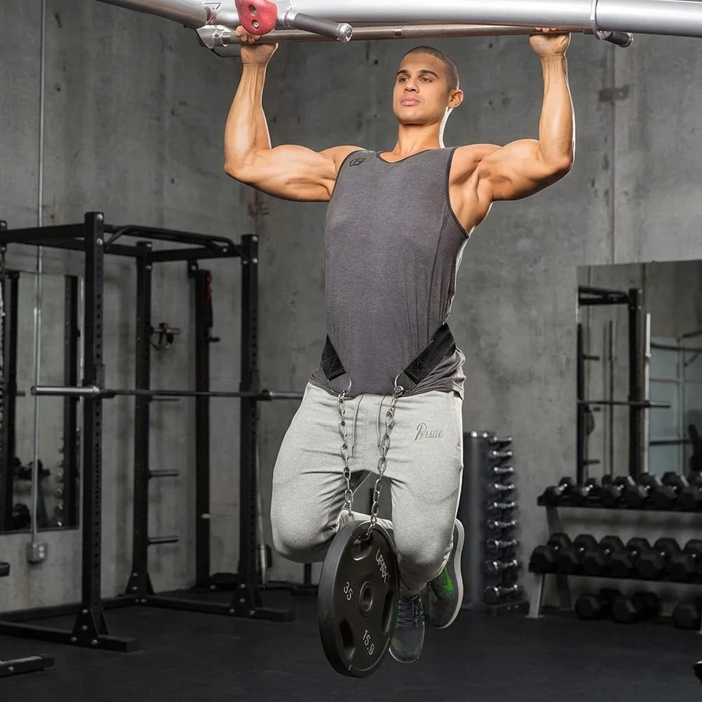 PrimeFit Weight Lifting Dip Belt – Heavy-Duty Neoprene Back Support Belt with Chain for Pull-Ups, Dips & Strength Training