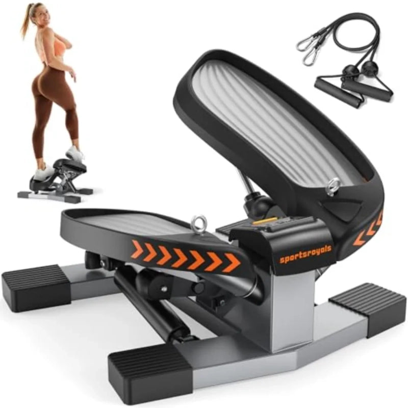 PrimeFit Mini Stair Stepper – Twist Step Exercise Machine with Resistance Bands for Full Body Cardio, Fat Burning & Home Fitness Training