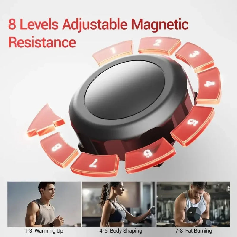 PrimeFit Compact Elliptical Trainer – 8-Level Resistance Cardio Machine with LCD Display