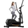 PrimeFit Compact Elliptical Trainer – 8-Level Resistance Cardio Machine with LCD Display