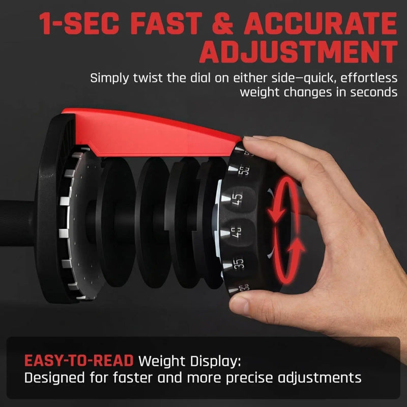 PrimeFit Quick Change Adjustable Dumbbell Set – Full Body Strength Training for Home Gym