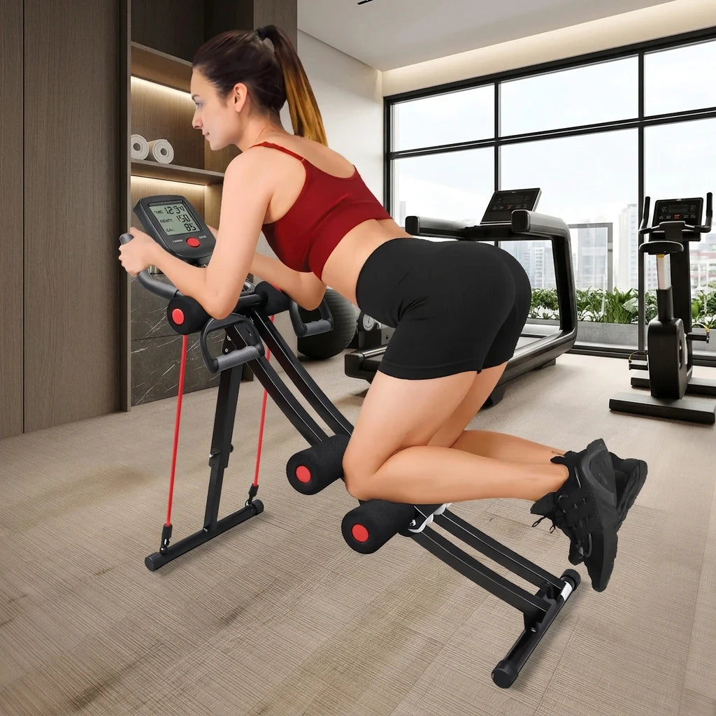 PrimeFit Foldable Ab Trainer – Core & Abdominal Workout Machine with LCD Display