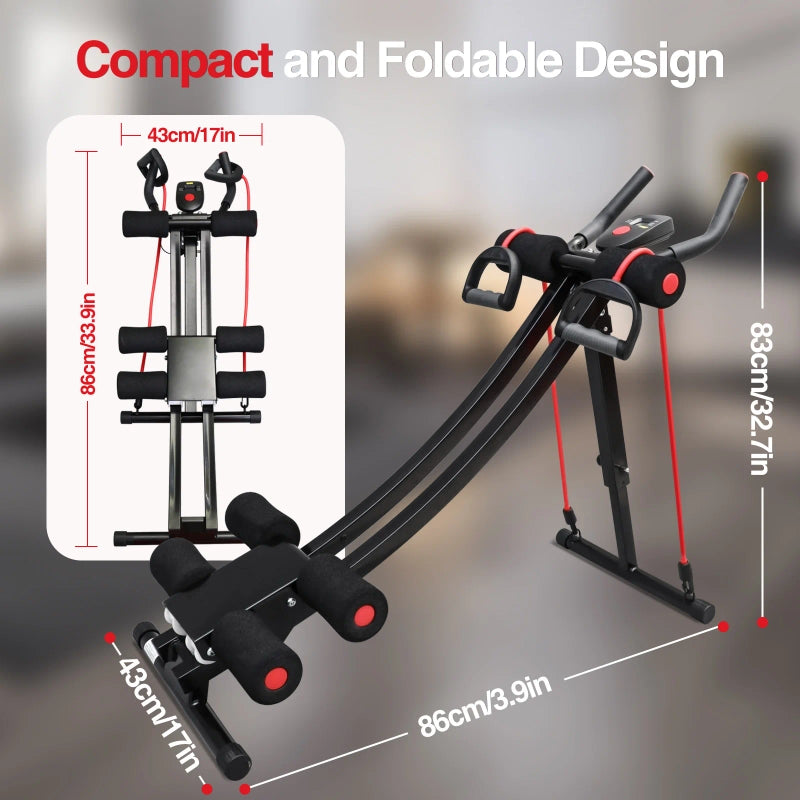 PrimeFit Foldable Ab Trainer – Core & Abdominal Workout Machine with LCD Display