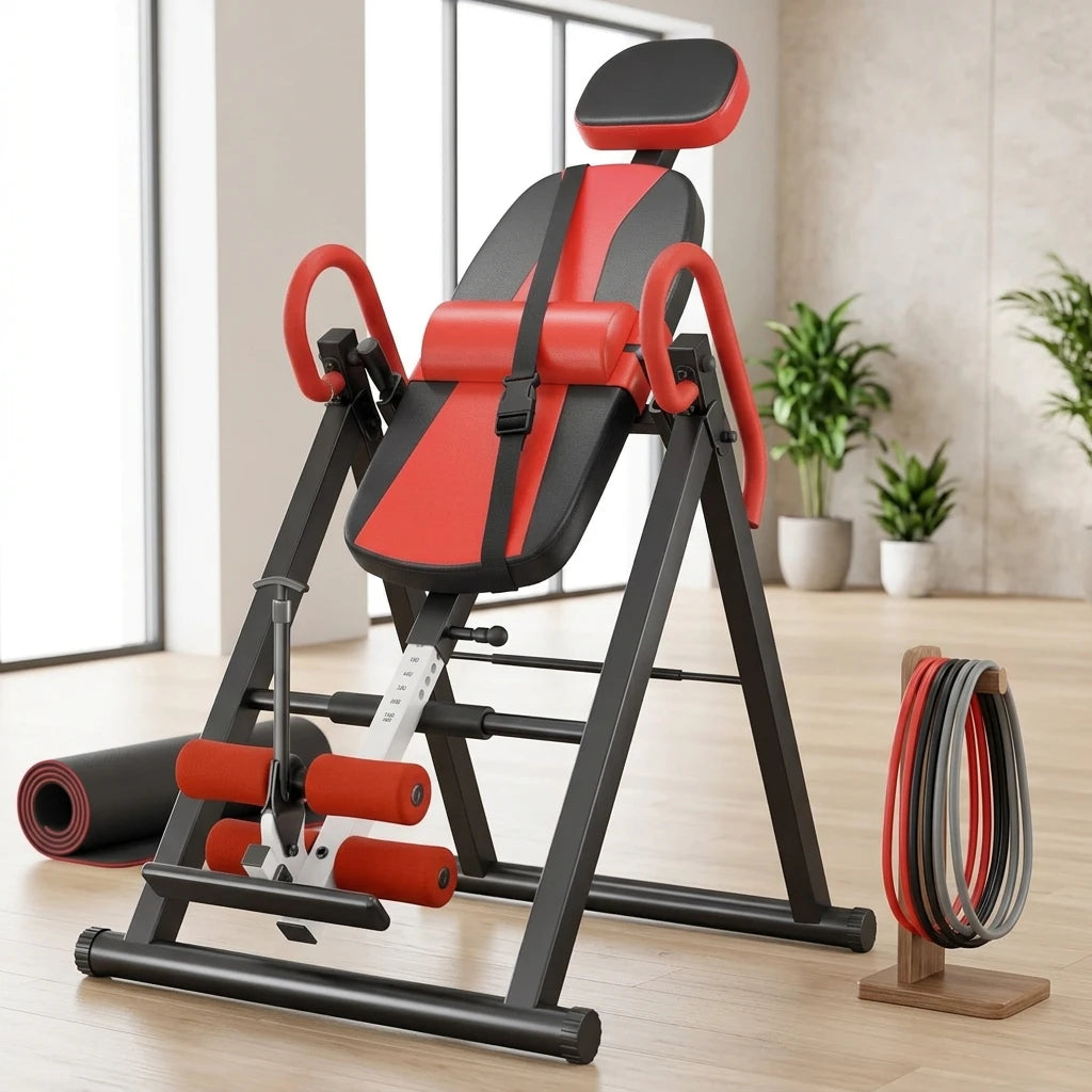 PrimeFit Gravity Inversion Table – Adjustable Back Stretch & Lumbar Support Trainer