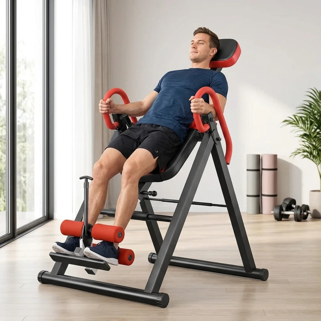 PrimeFit Gravity Inversion Table – Adjustable Back Stretch & Lumbar Support Trainer