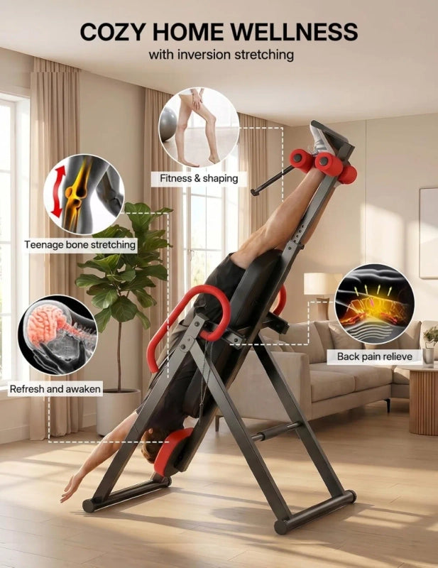 PrimeFit Gravity Inversion Table – Adjustable Back Stretch & Lumbar Support Trainer