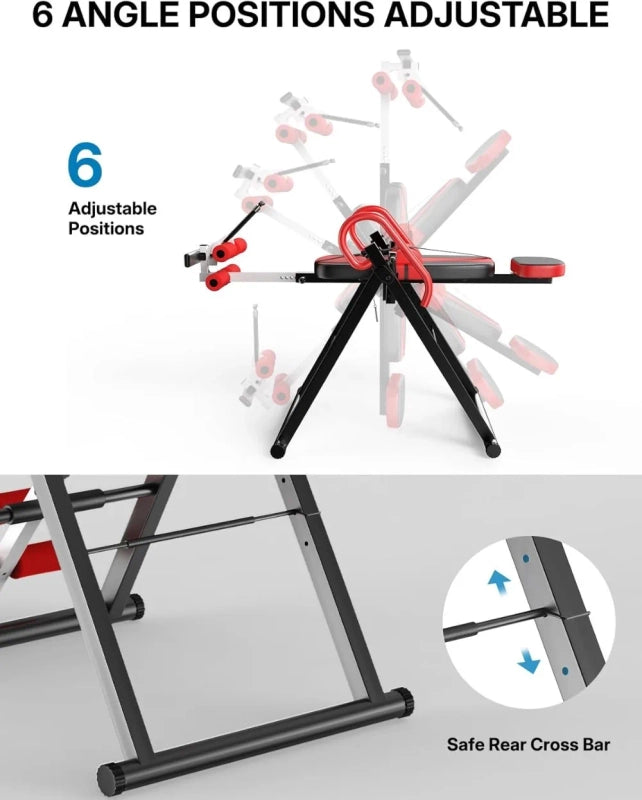 PrimeFit Gravity Inversion Table – Adjustable Back Stretch & Lumbar Support Trainer