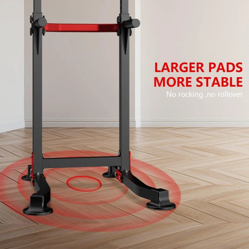 PrimeFit Adjustable Pull-Up & Dip Station – Heavy-Duty Power Tower for Home Gym