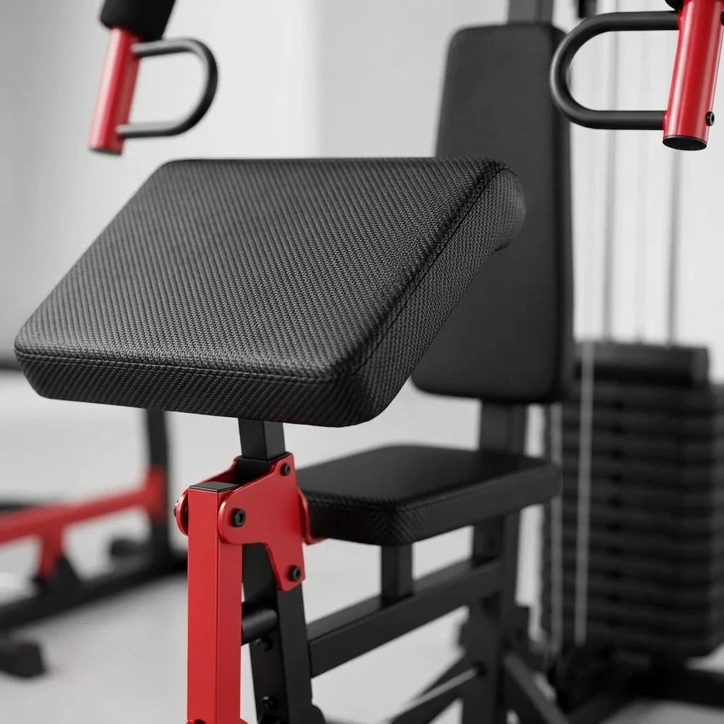 PrimeFit All-in-One Home Gym Station – Multi-Function Strength Training System with Pulley & Seated Row