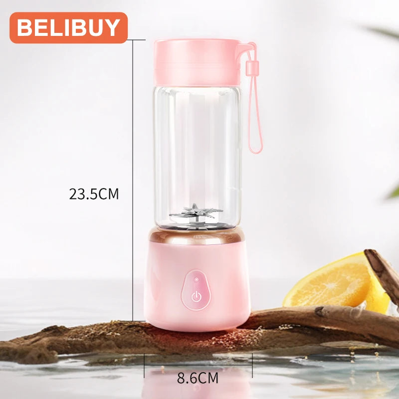 530ml Portable Electric Juicer – USB Rechargeable Smoothie & Fruit Blender