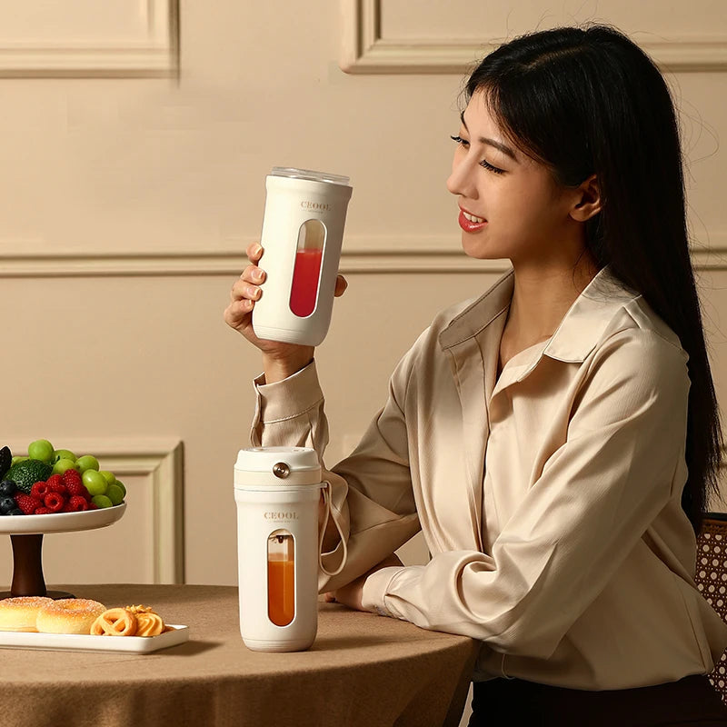 Portable Electric Blender – 350ml USB Rechargeable Smoothie & Juice Maker (4/10 Blade Options)