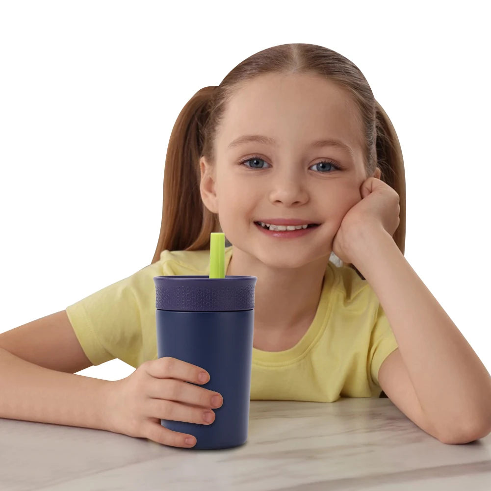 12oz Insulated Stainless Steel Tumbler with Straw – Double-Layer Water Bottle for Fitness & Sports