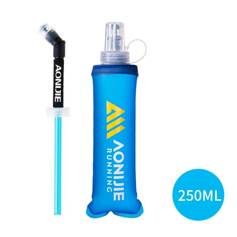 AONIJIE 250ml/500ml/600ml Soft Folding Water Bottle – Collapsible TPU Flask for Running, Hiking & Hydration Packs