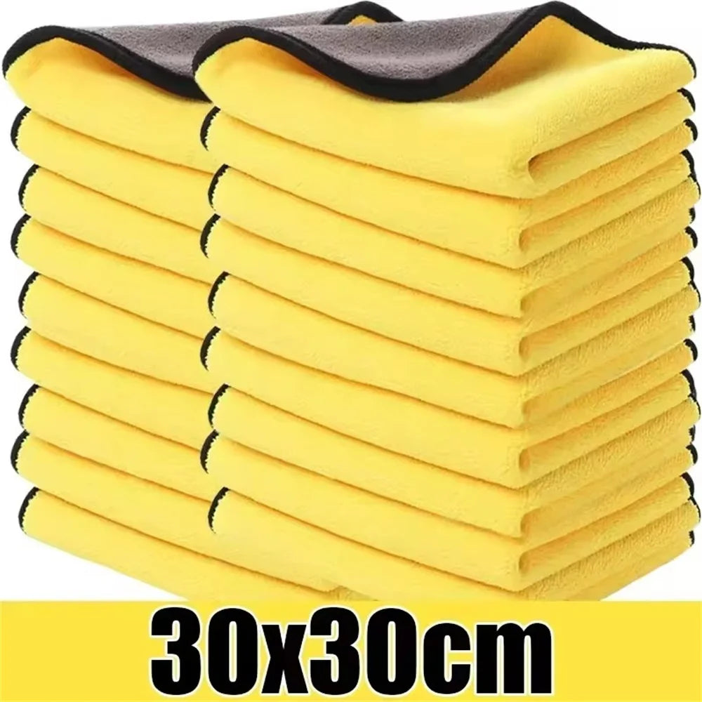 Double-Sided Super Absorbent Microfiber Car Cleaning Cloths – Washing, Drying & Detailing Towels