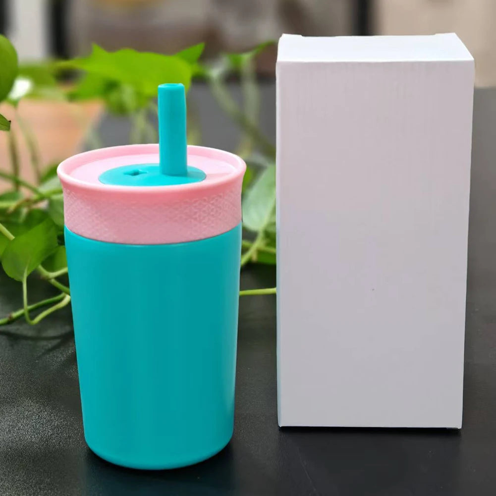12oz Insulated Stainless Steel Tumbler with Straw – Double-Layer Water Bottle for Fitness & Sports