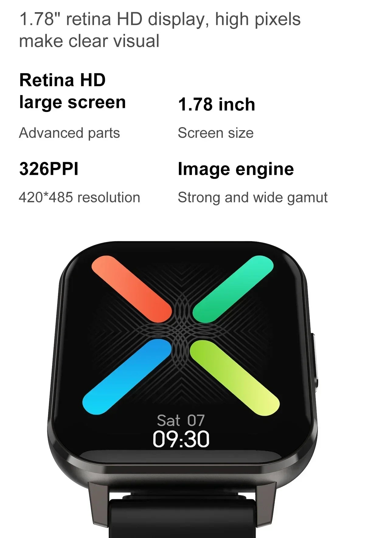 Zordai DTX 2024 Smartwatch – 1.78" Full Touch Fitness Tracker, Heart Rate & Sleep Monitor, IP67 Waterproof for Men