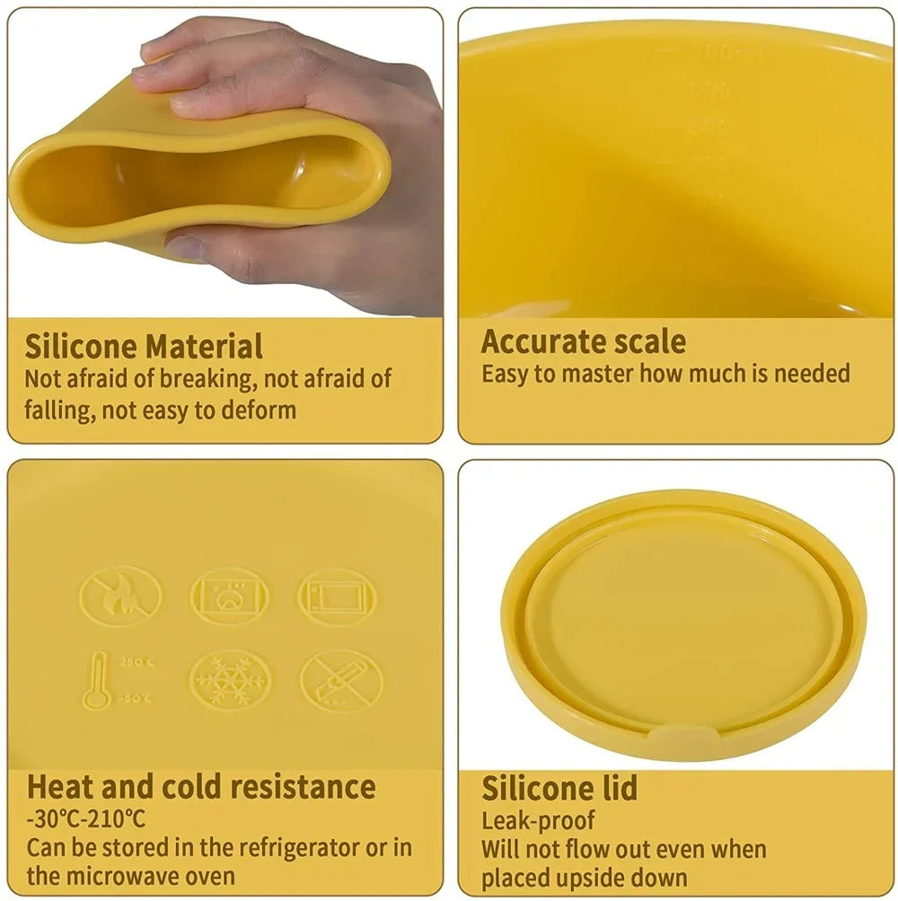 Silicone Food Storage Containers with Lids – Reusable Airtight Lunch & Snack Bento Boxes