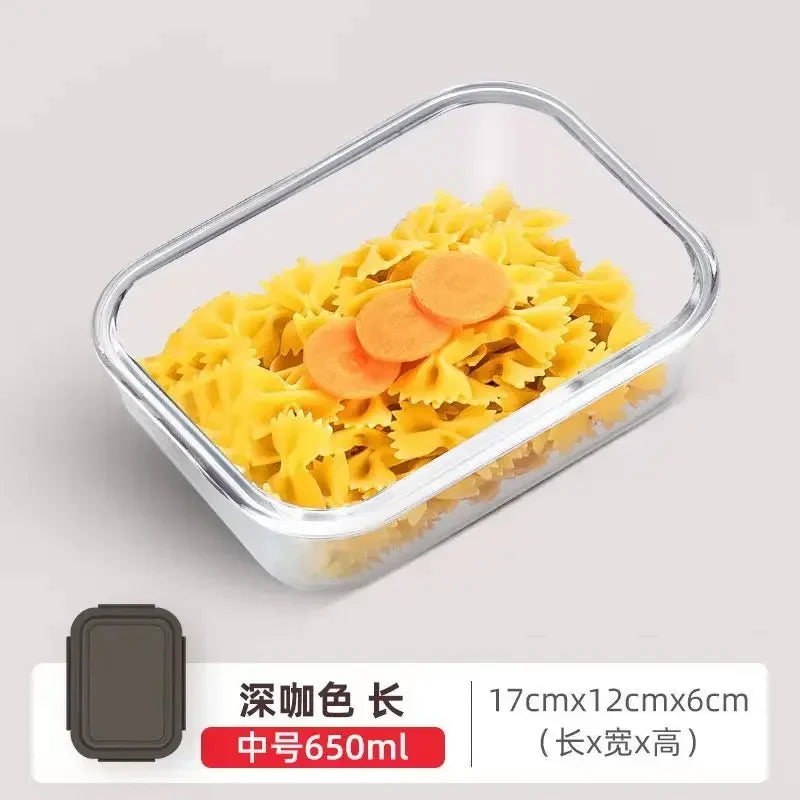 Microwave Glass Lunch Box – Heat-Resistant Sealed Food Storage with Lid