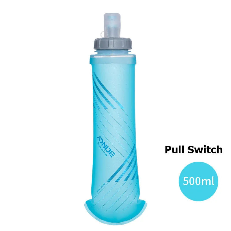 AONIJIE 250ml/500ml/600ml Soft Folding Water Bottle – Collapsible TPU Flask for Running, Hiking & Hydration Packs