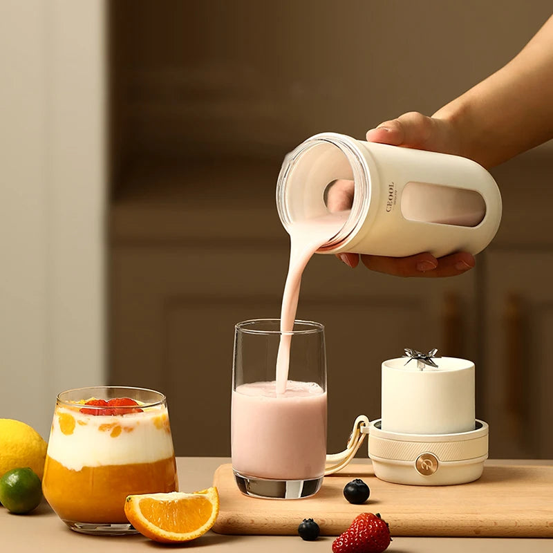 Portable Electric Blender – 350ml USB Rechargeable Smoothie & Juice Maker (4/10 Blade Options)