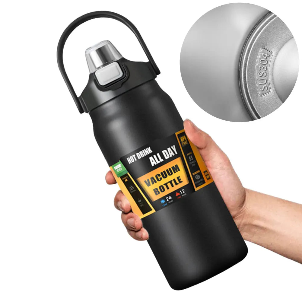 1200ml Insulated Stainless Steel Water Bottle – Wide Mouth Thermal Flask for Hot & Cold Drinks