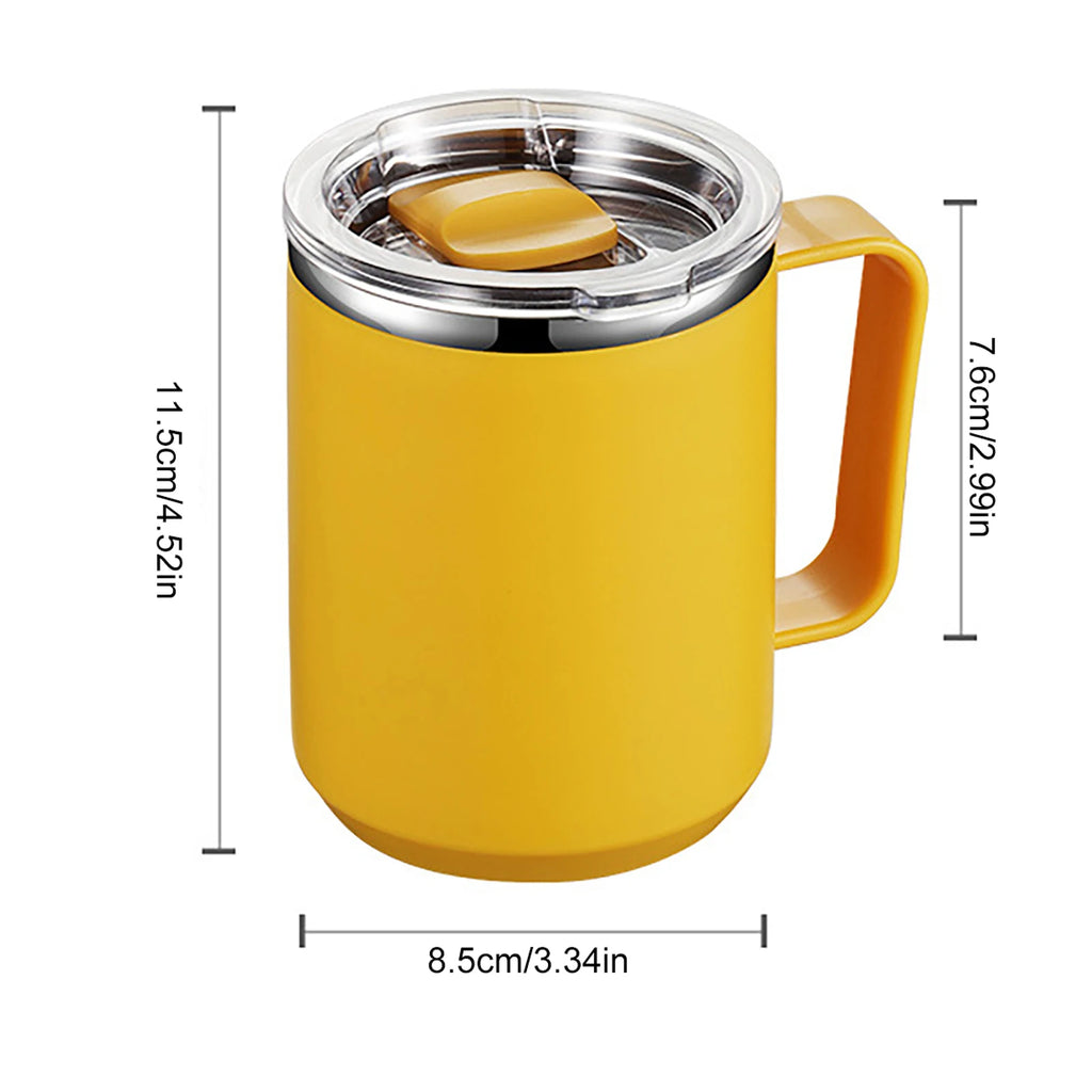 450ml Stainless Steel Vacuum Flask – Double-Layer Insulated Handy Cup with Handle & Lid