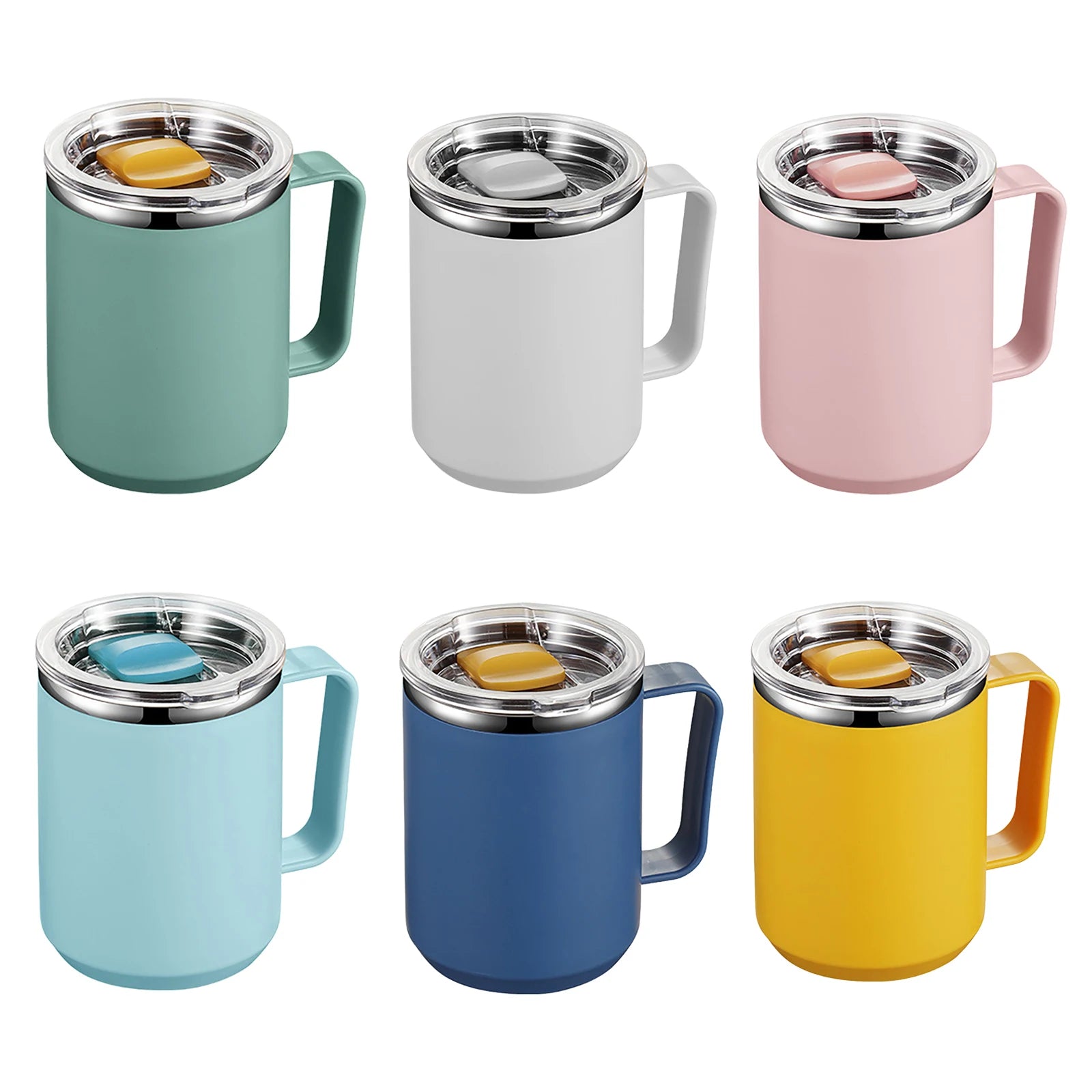 450ml Stainless Steel Vacuum Flask – Double-Layer Insulated Handy Cup with Handle & Lid