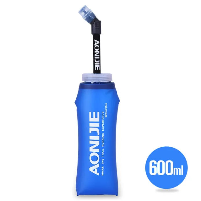 AONIJIE 250ml/500ml/600ml Soft Folding Water Bottle – Collapsible TPU Flask for Running, Hiking & Hydration Packs
