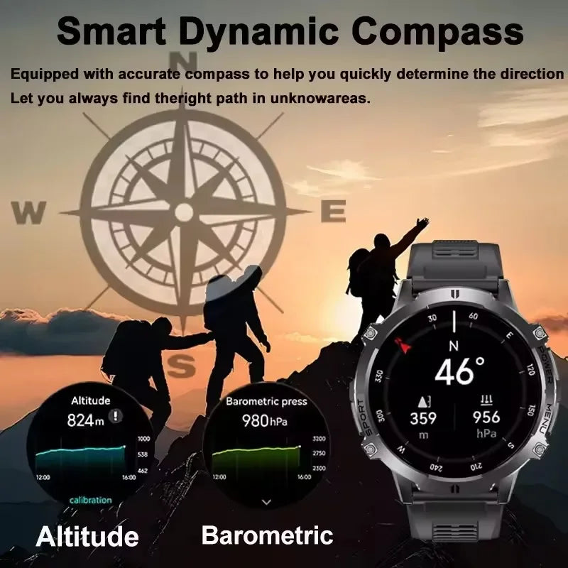 KULANNDER T-Rex 3 Military Smart Watch – 1.43" AMOLED, Waterproof, GPS, Bluetooth Call, Fitness & Health Tracker