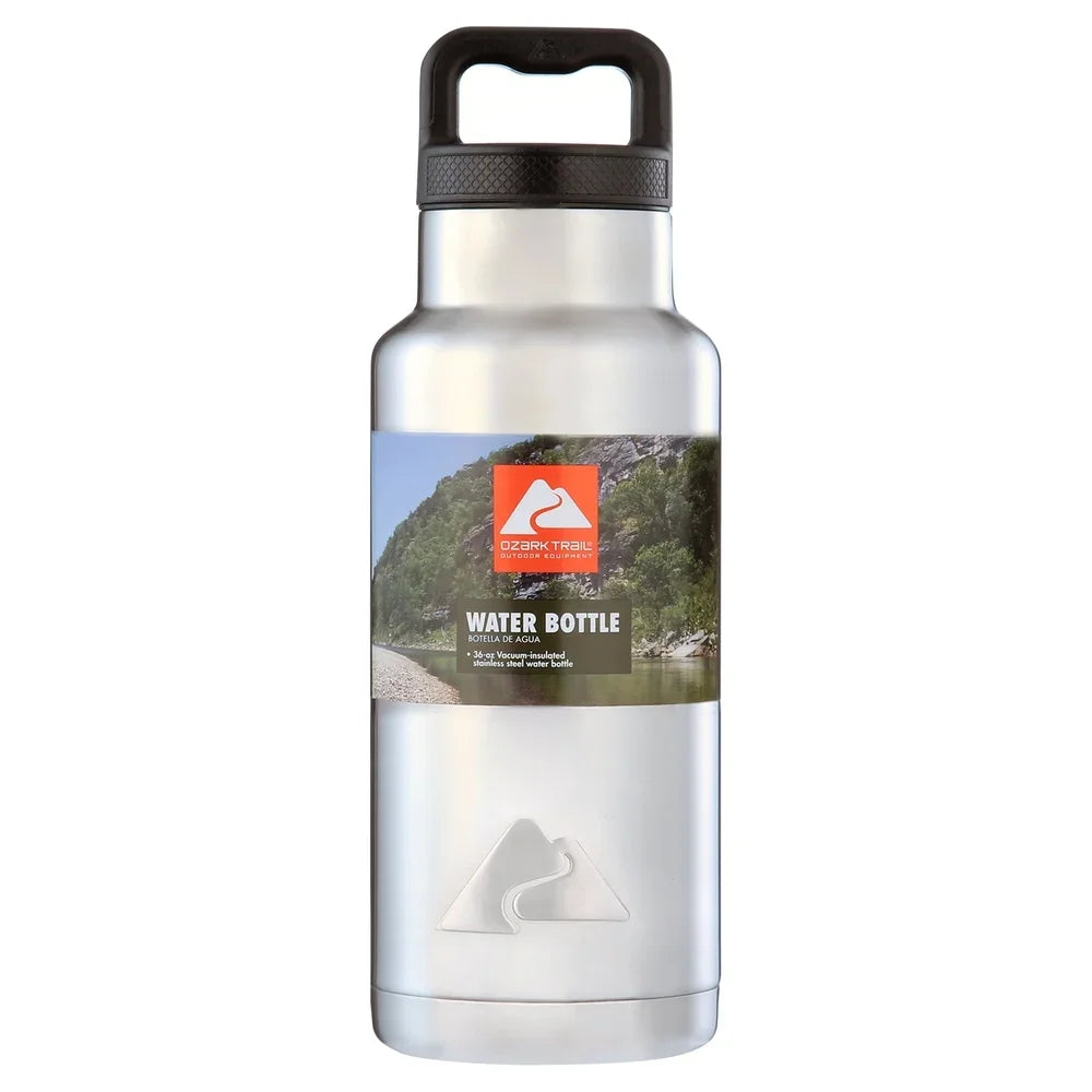 36oz Double-Wall Insulated Stainless Steel Water Bottle – Wide Mouth for Hiking & Camping