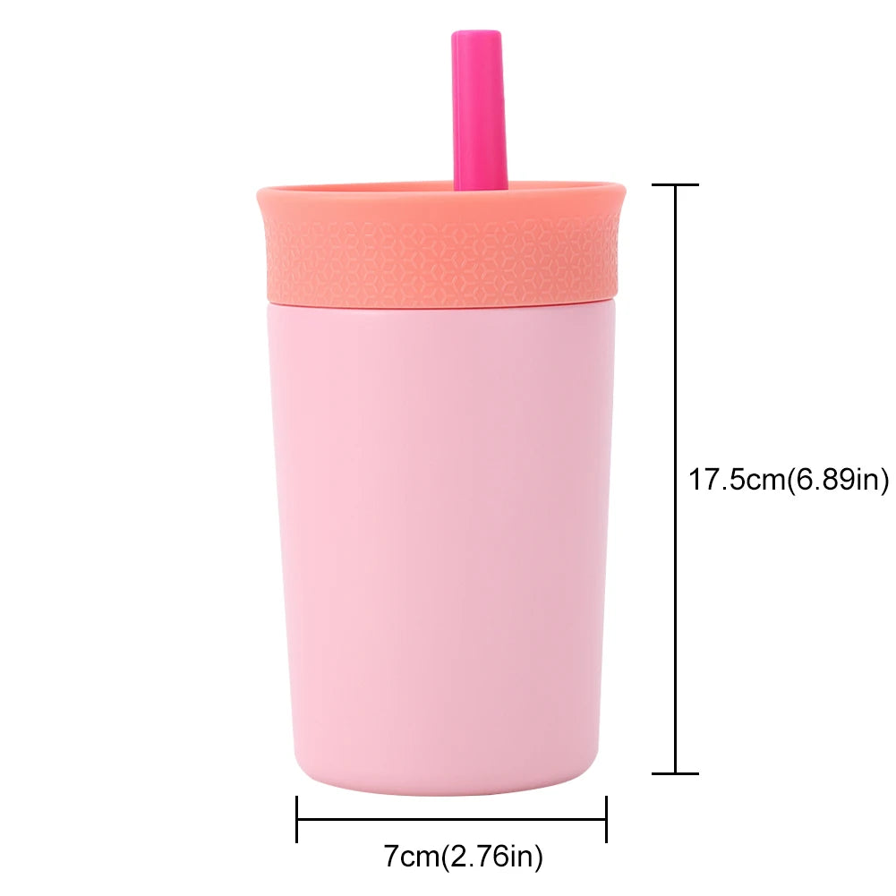 12oz Insulated Stainless Steel Tumbler with Straw – Double-Layer Water Bottle for Fitness & Sports