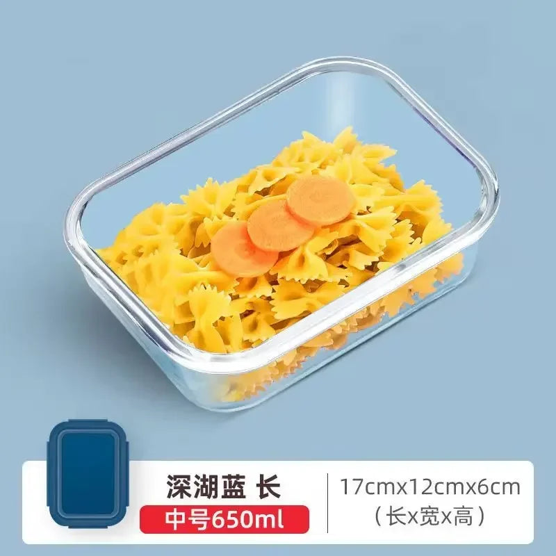 Microwave Glass Lunch Box – Heat-Resistant Sealed Food Storage with Lid