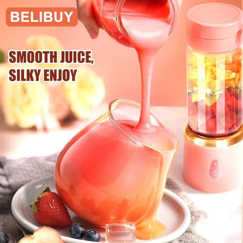 530ml Portable Electric Juicer – USB Rechargeable Smoothie & Fruit Blender