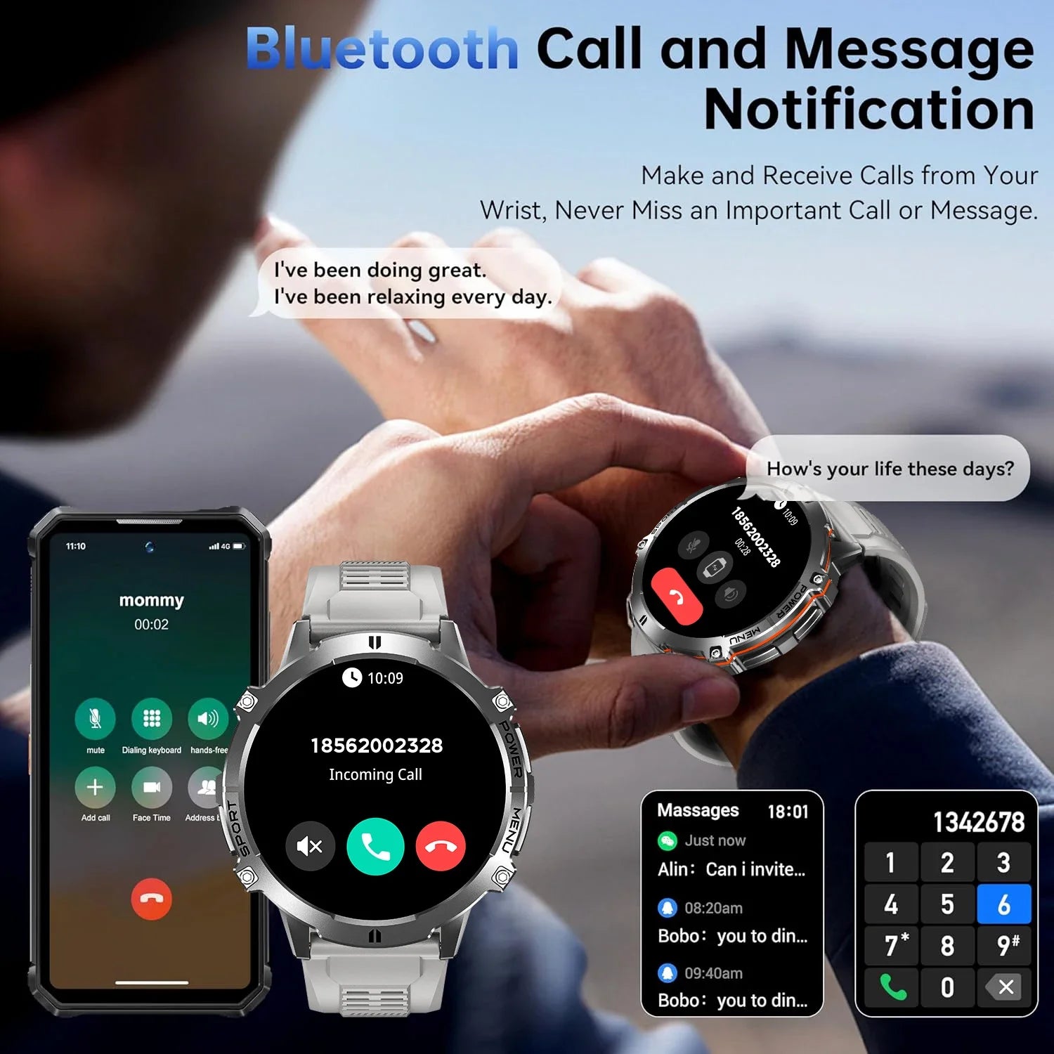 KULANNDER T-Rex 3 Military Smart Watch – 1.43" AMOLED, Waterproof, GPS, Bluetooth Call, Fitness & Health Tracker