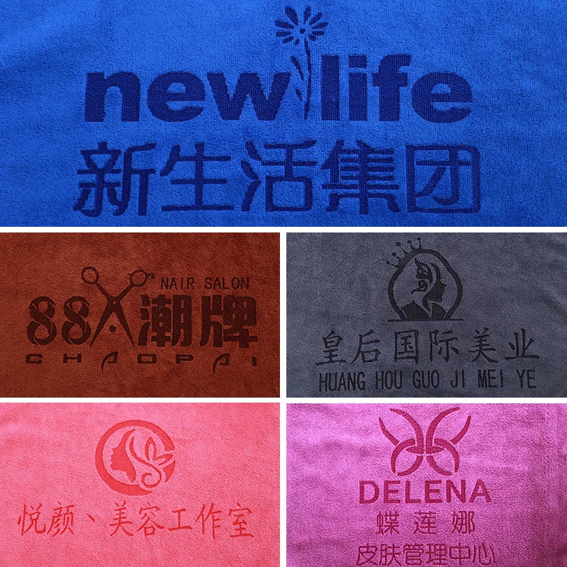 10PCS 30x60cm Microfiber Hair Towels – Custom LOGO with Free Laser Embossing | Beauty Salon & BarberShop Gift