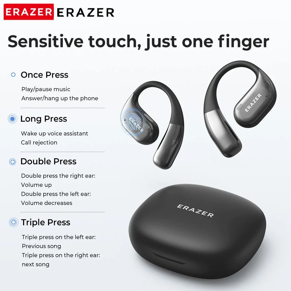 Erazer X11 Open-Ear Bluetooth 5.4 Earphones – Waterproof Sports Headphones with HiFi Sound & 36H Battery