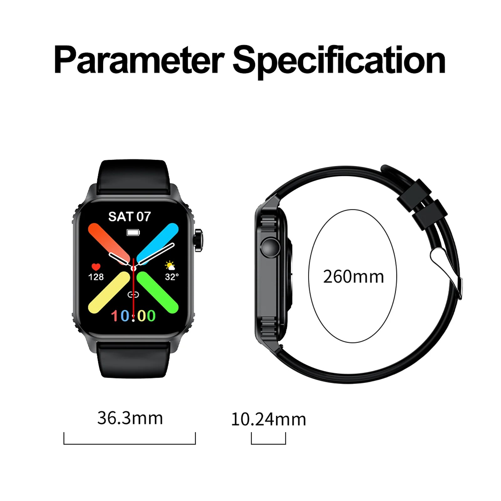 Kuizil TG08 Smartwatch 1.85" – Bluetooth Calling, Fitness Tracker with 100+ Sports Modes, Waterproof Activity Watch for Men & Women