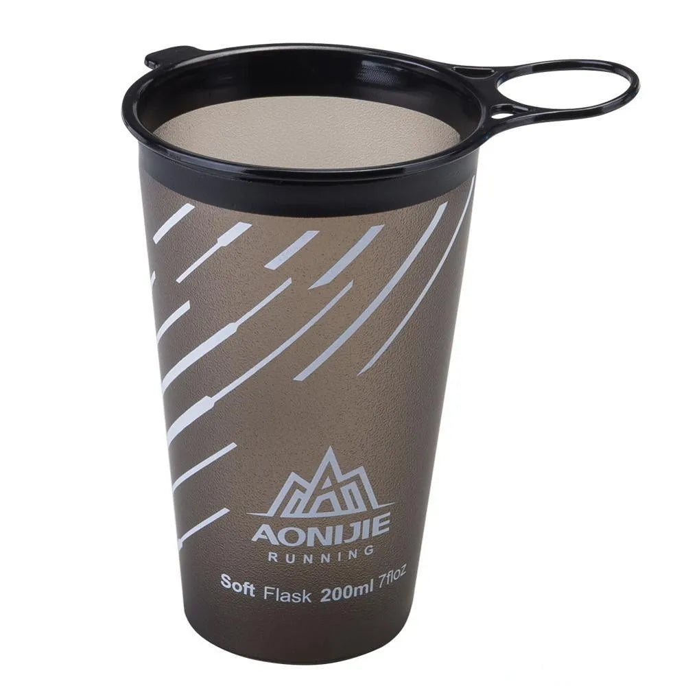 AONIJIE 250ml/500ml/600ml Soft Folding Water Bottle – Collapsible TPU Flask for Running, Hiking & Hydration Packs