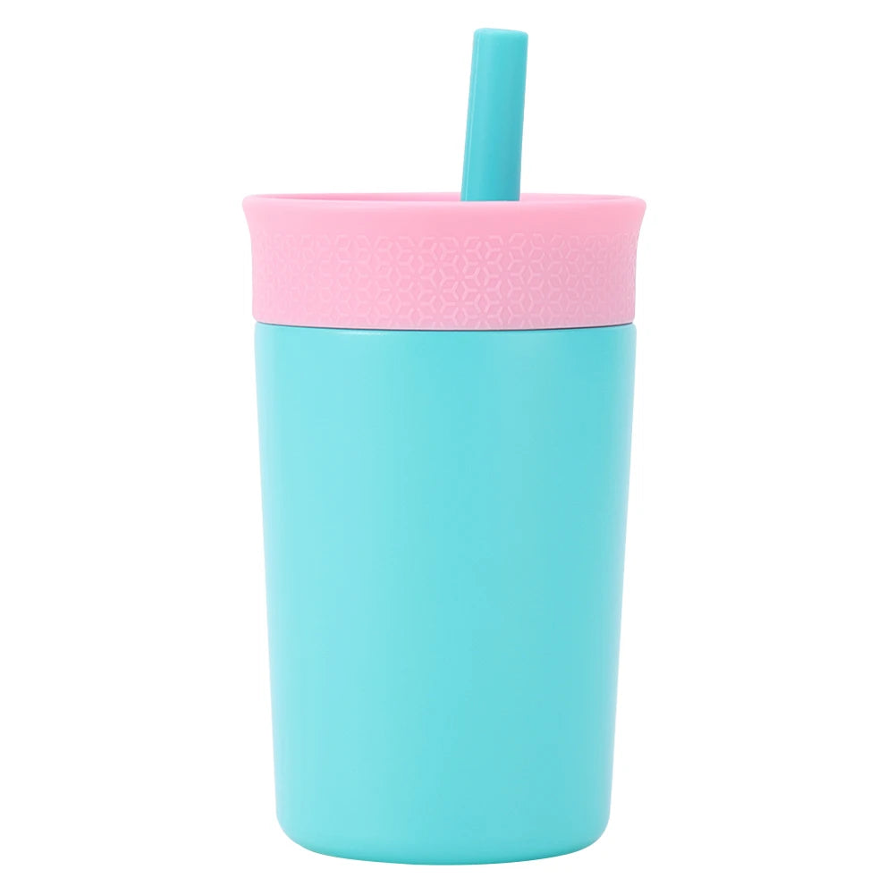 12oz Insulated Stainless Steel Tumbler with Straw – Double-Layer Water Bottle for Fitness & Sports