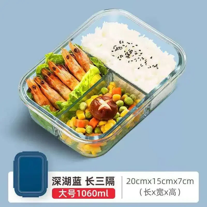 Microwave Glass Lunch Box – Heat-Resistant Sealed Food Storage with Lid
